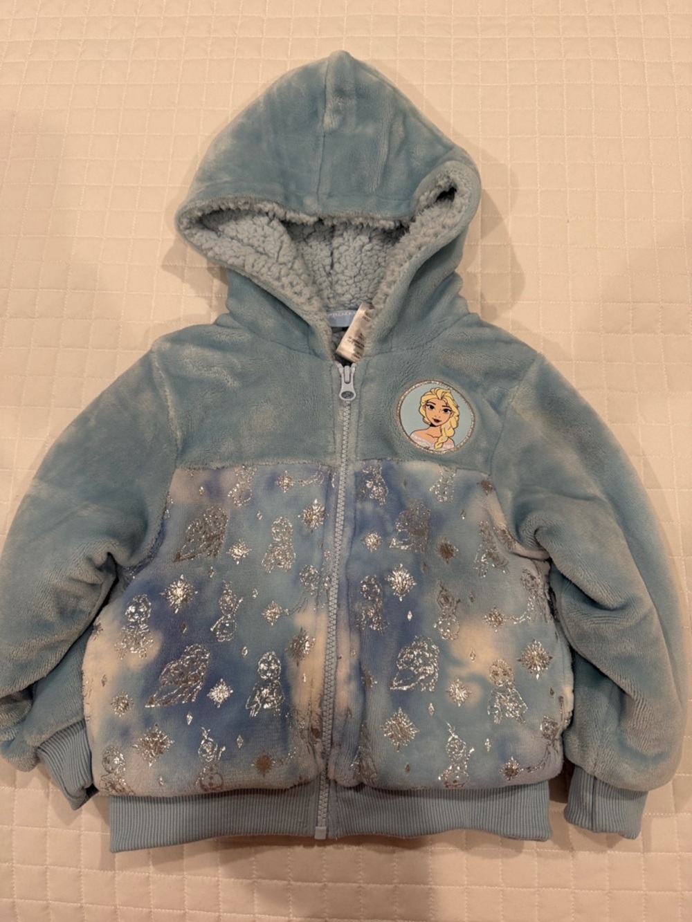 Disney FROZEN Light Blue Elsa Sherpa-Lined Hoodie